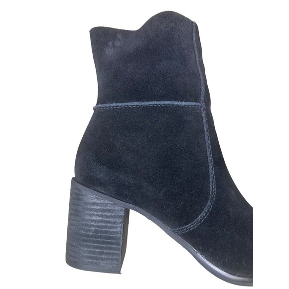 Frye & Co Phoebe Suede Leather Boots Size 8 Black Ankle 70s Retro Preppy Western - Picture 14 of 16